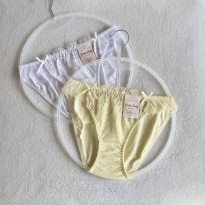 Set Of 2！US-S Japanese Cute Glittery Flower Embroidery Ruffle Waist Panties NWT